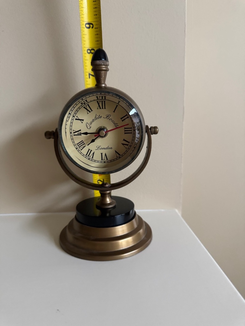 Antique Brass Table Clock - Picture 11 of 12
